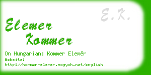 elemer kommer business card
